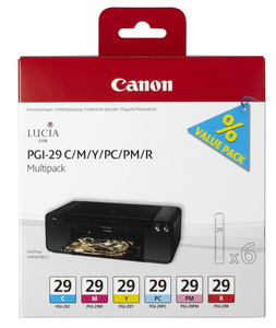 Canon PGI-29, pacote múltiplo 6 cores