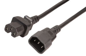 Power Cable C14/m - C15/f 3m Black
