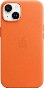 Capa em pele Apple iPhone 14 laranja