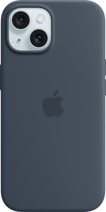 Funda silicona Apple iPhone 15 azul tem.