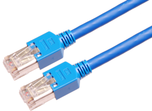 Câble patch RJ45 S/FTP Cat5e, 0,5 m bleu