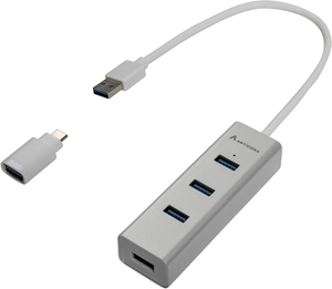 Hub USB 3.0 de 4 puertos, aluminio