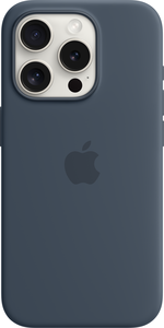Custodia iPhone 15 Pro silicone blu temp