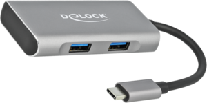 Hub USB 3.1 4 porte nero/argento Delock