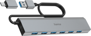 Hama USB Hub 3.0 7-port Grey
