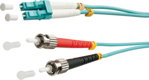 Cables patch dúplex FO LINDY LC-ST OM3 turquesa
