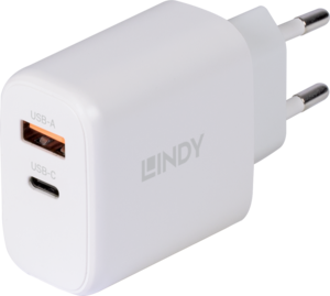 LINDY 65 W USB-C/USB-A GaN Ladeadapter
