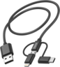Aperçu de Câble Hama USB-A-Lightn/microB/C 1,5 m