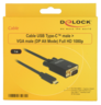 Miniatuurafbeelding van Cable USB Type-C/m - VGA/m 1m Black