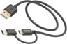 Miniatuurafbeelding van Cable USB 2.0 A/m-Micro B+C/m 1m