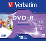 Widok produktu Verbatim DVD+R 4,7GB 16x Inkjet JC(10) w pomniejszeniu