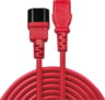 Miniatuurafbeelding van Power Cable C13/f-C14/m 1m Red