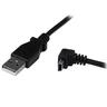Anteprima di Cavo USB2.0 Ma(A)-Ma(miniB 90°) 2 m nero