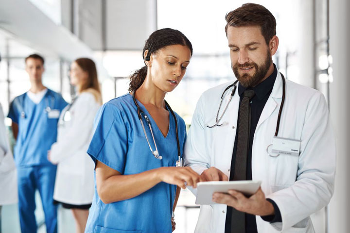Doctors working at the hospital
