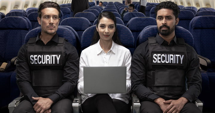 Screen protection on an airplane