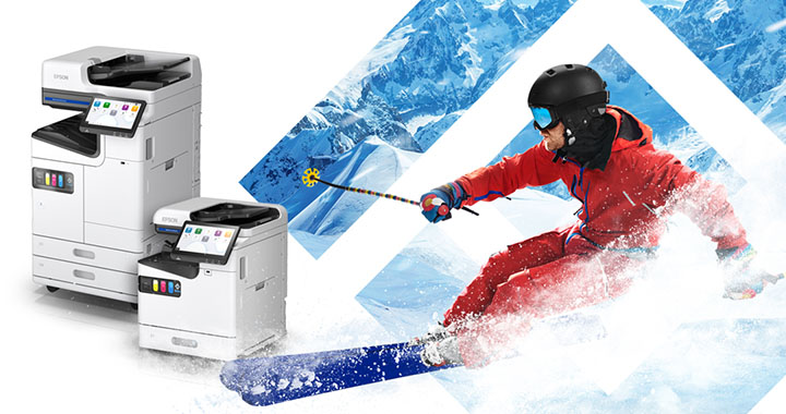 Epson Printer and Man on snowboard