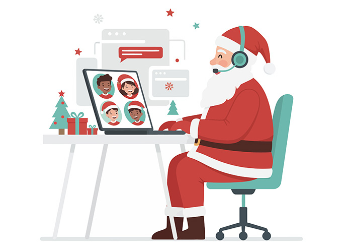 Santa working on Notebook