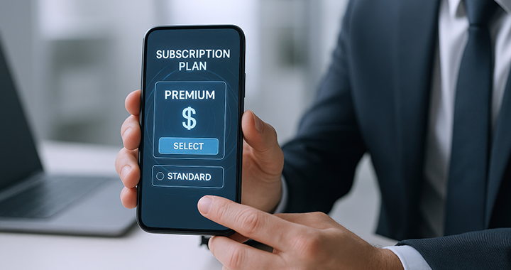 Eine Person bietet einen Premium-Prepaid-Tarif an