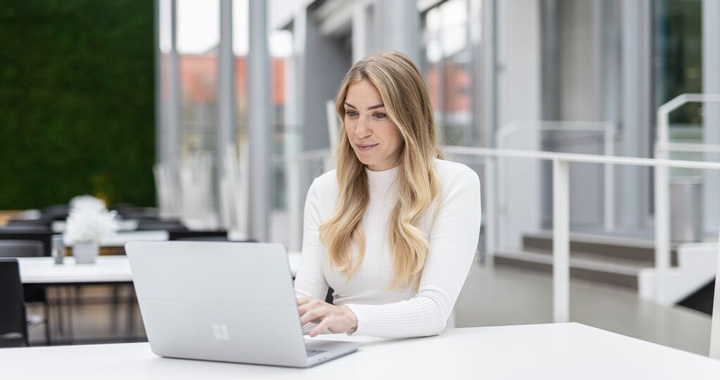 Woman working on computer