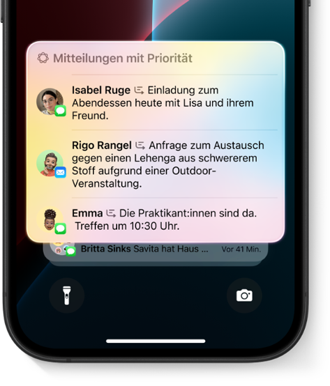 Apple Intelligence priorisierte Mitteilungen