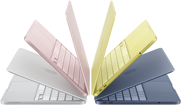 Apple MacBook Neo. Alle 4 Farben.