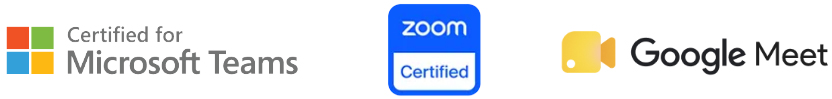 Microsoft Teams Logo, Zoom certified Logo & Google Meet Logo