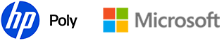 HP Poly und Microsoft Logo