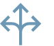 Icono de flecha con triple dirección