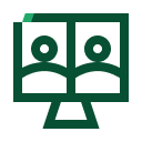 Zwei Personen auf einem Monitor dargestellt