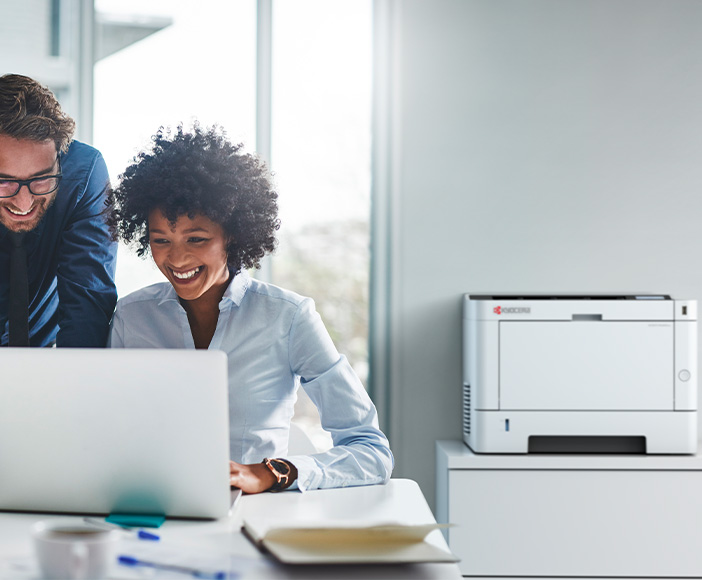 Working people with Scanner in the backround