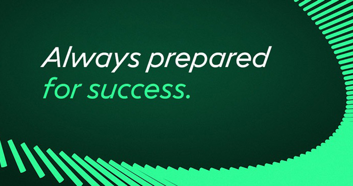 Schriftzug: Always prepared for success