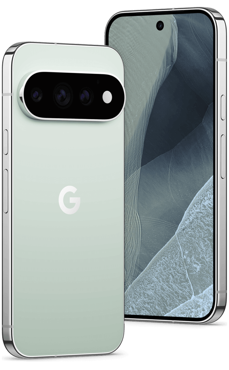 Smartphone mit dreifacher Kamera auf der Rückseite und großem Display mit mittiger Frontkamera in modernem Design