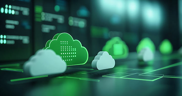 green digital clouds