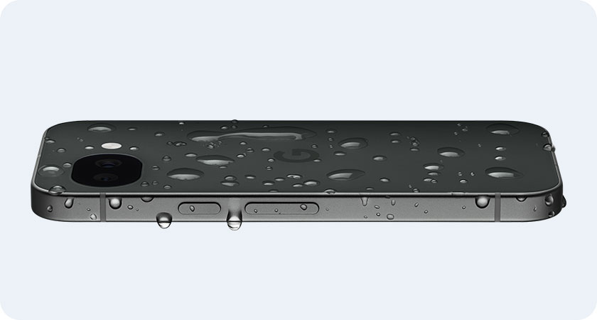 smartphone wet with water drops