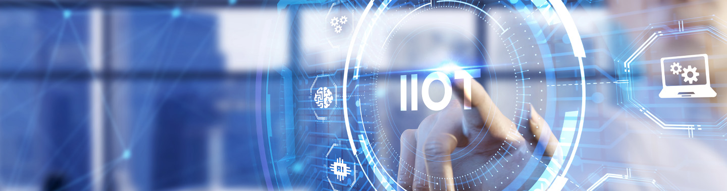 finger touching iot screen