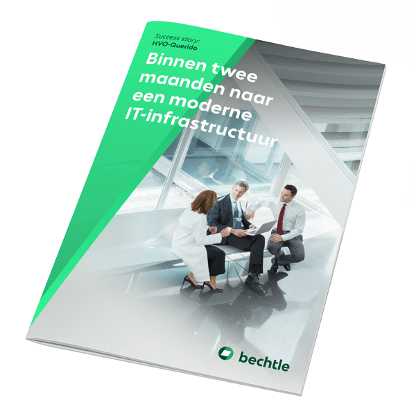 An visual mockup of a succes story from Bechtle for HVO-Querido