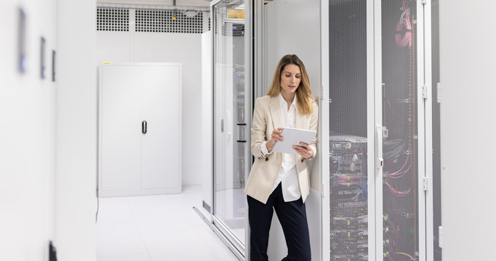 Woman at datacenter