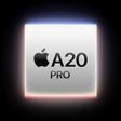 Modern microchip labeled Apple A20 Pro representing powerful mobile processor technology