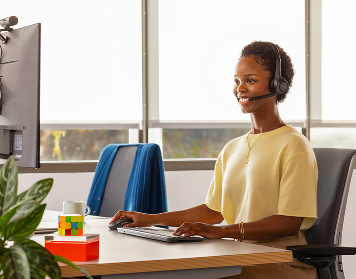 woman with zone 305 headset