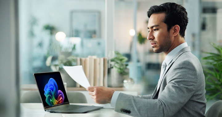 Man working on the laptop at the office