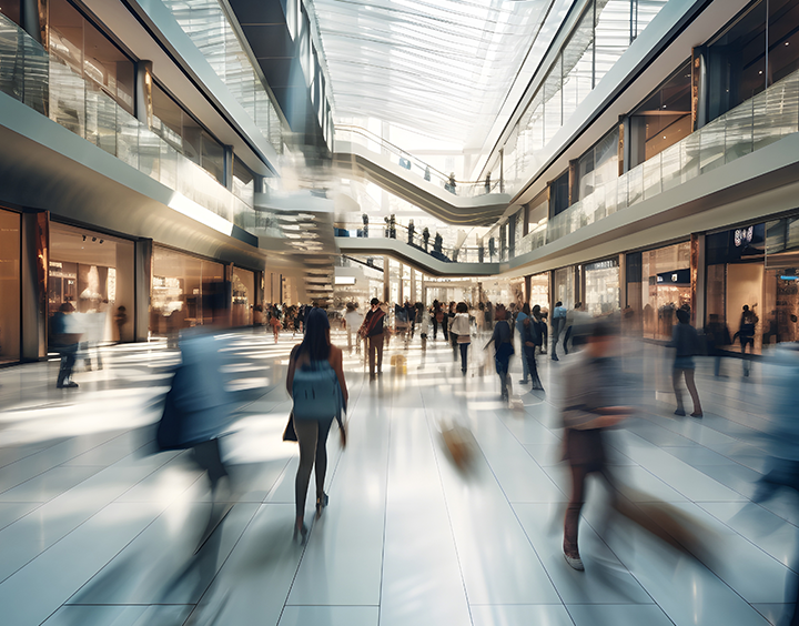 Image of people flow in a mall