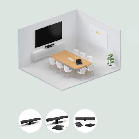 Meeting room with video bar