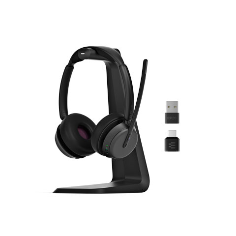 Produktbild des Epos Impact 1000 UC Headsets mit Ständer