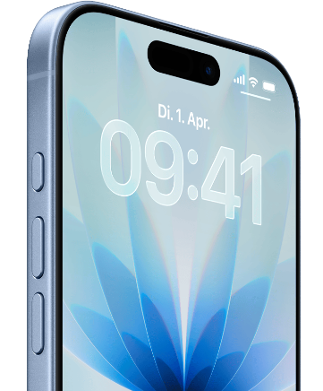 iPhone display showing time and flower background