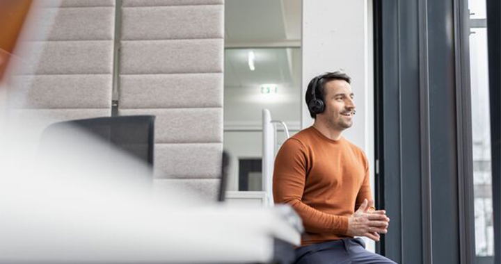 Man wearing a headset