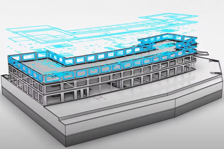 building management designed with 2D CAD
