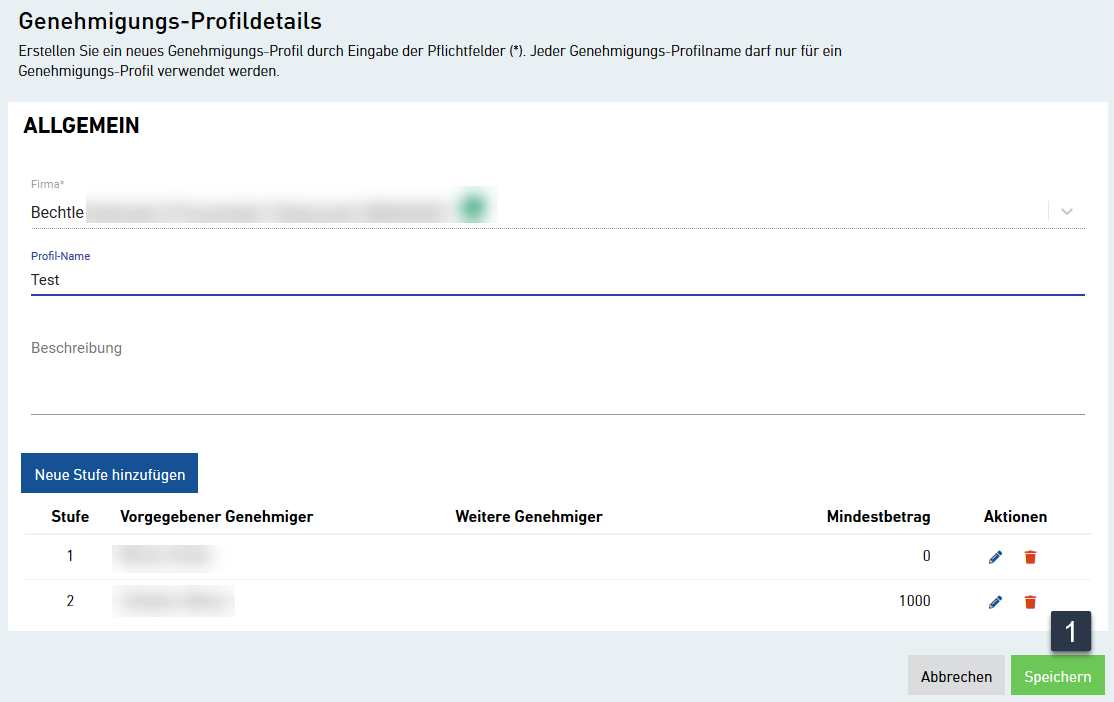 Genehmigungsworkflow einrichten