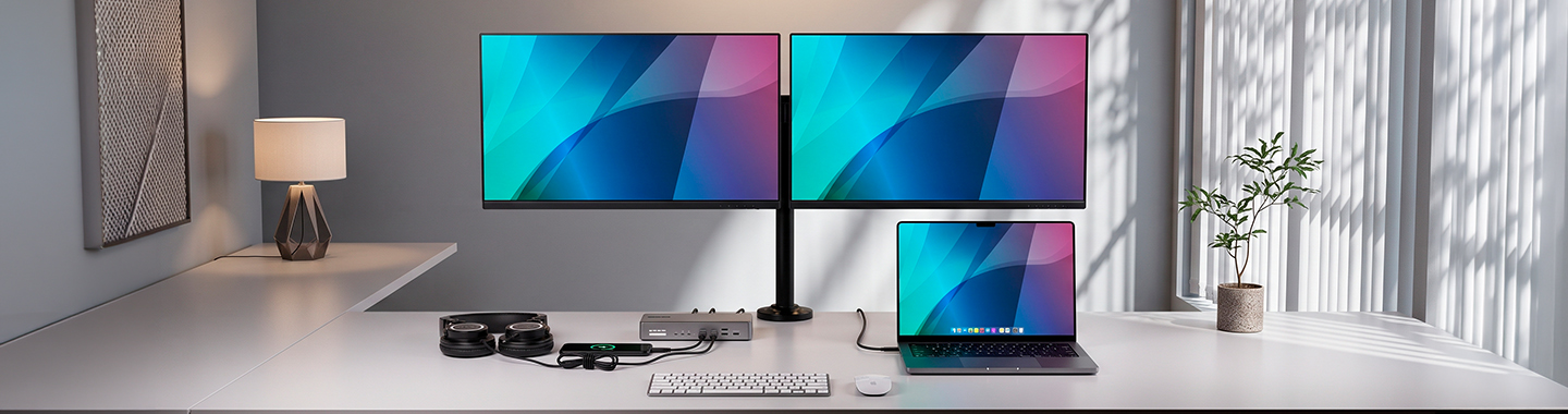 Office workstation with various StarTech items