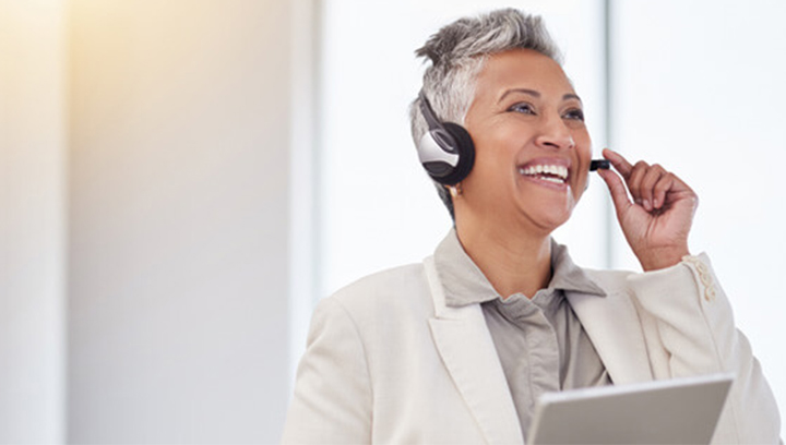 women with a headset