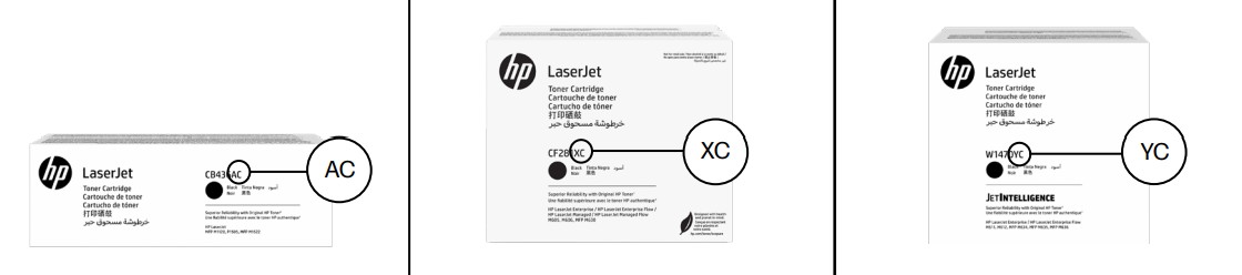 Drei HP Contractual Tonerkartuschen